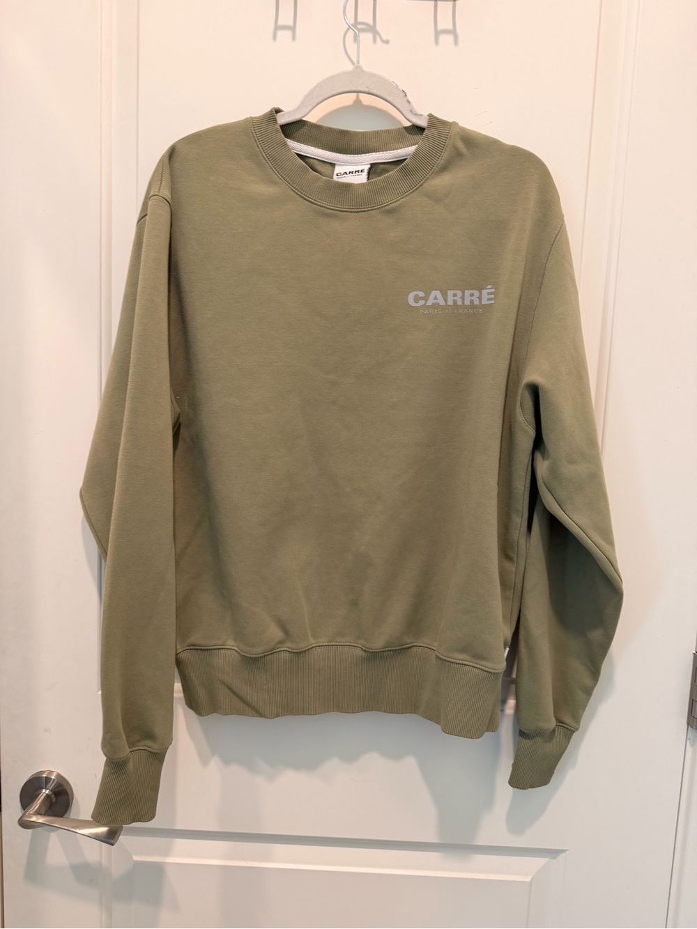 Carr Paris France Crewneck Sweatshirt Olive Green Size M